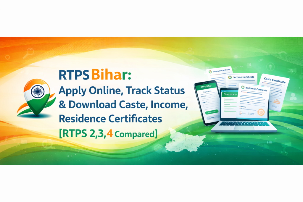 RTPS 1 Bihar Apply Online, Track Status & Download Caste, Income, Residence Certificates [RTPS 2, 3, 4 Compared]